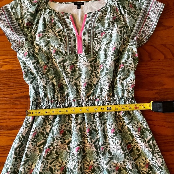 TALBOTS VOILE FIT & FLARE DRESS - PRETTY PRIMROSE - Picture 7 of 9